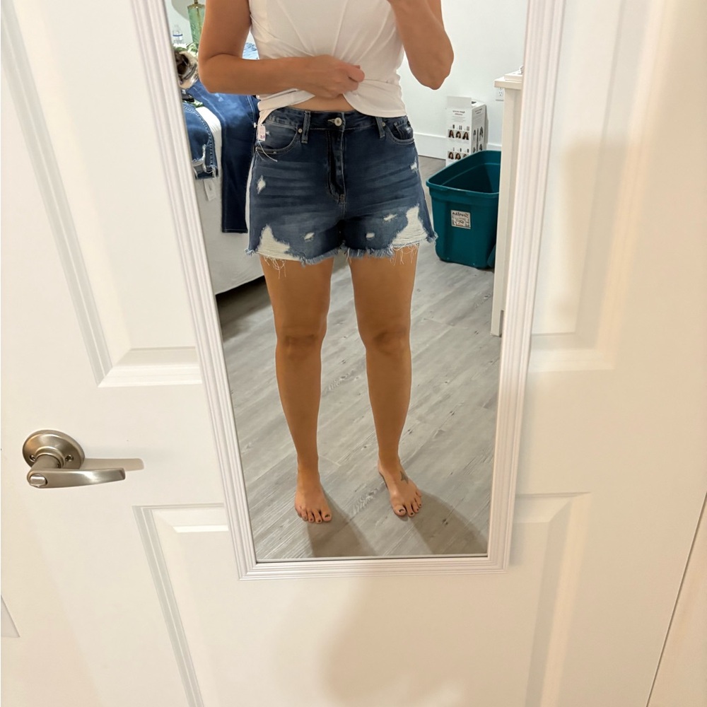 KanCan Blue Distressed Jean Shorts